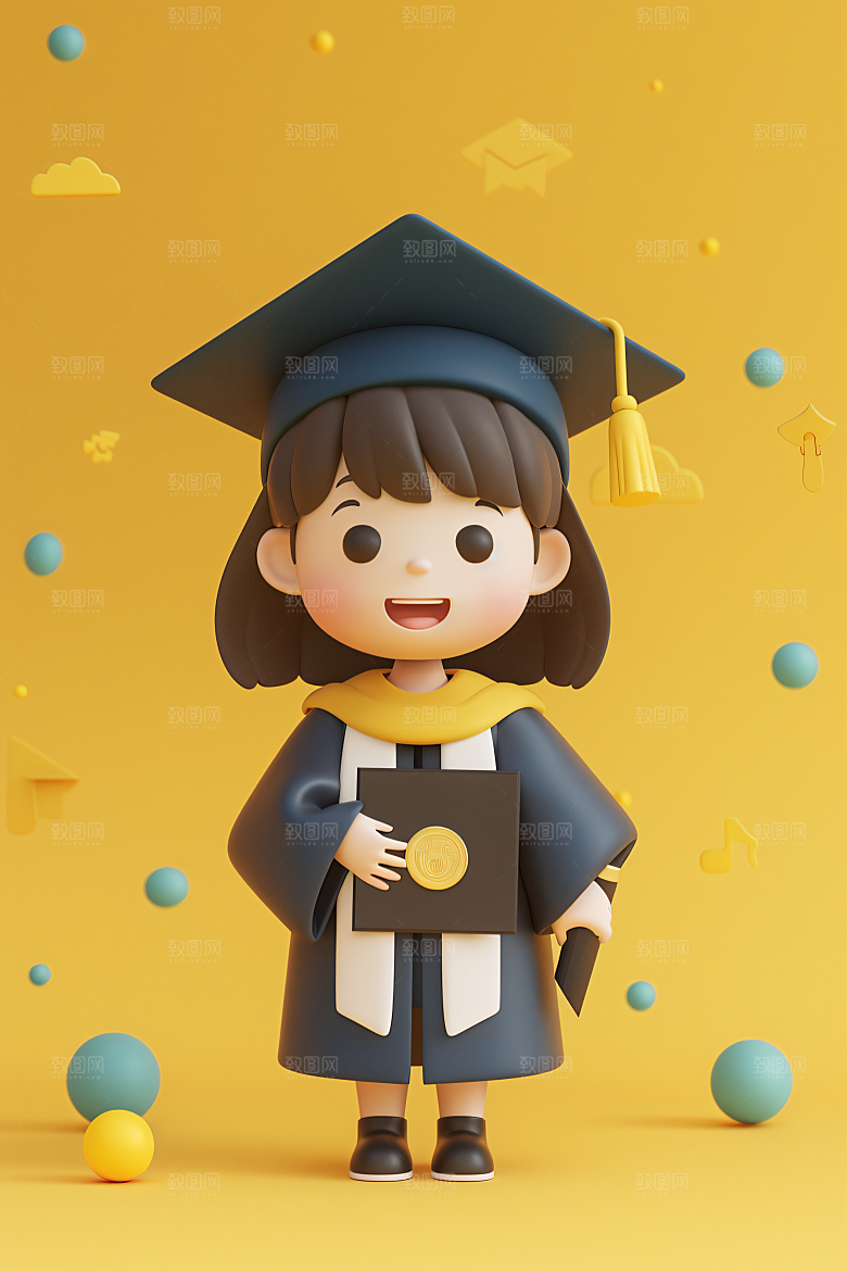 3D毕业生肖像立体模型