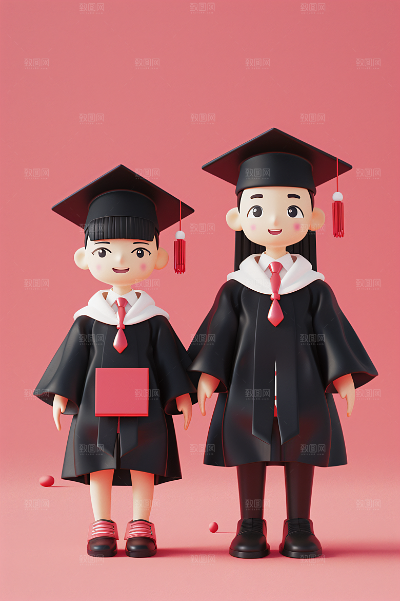 3D毕业生学生立体模型