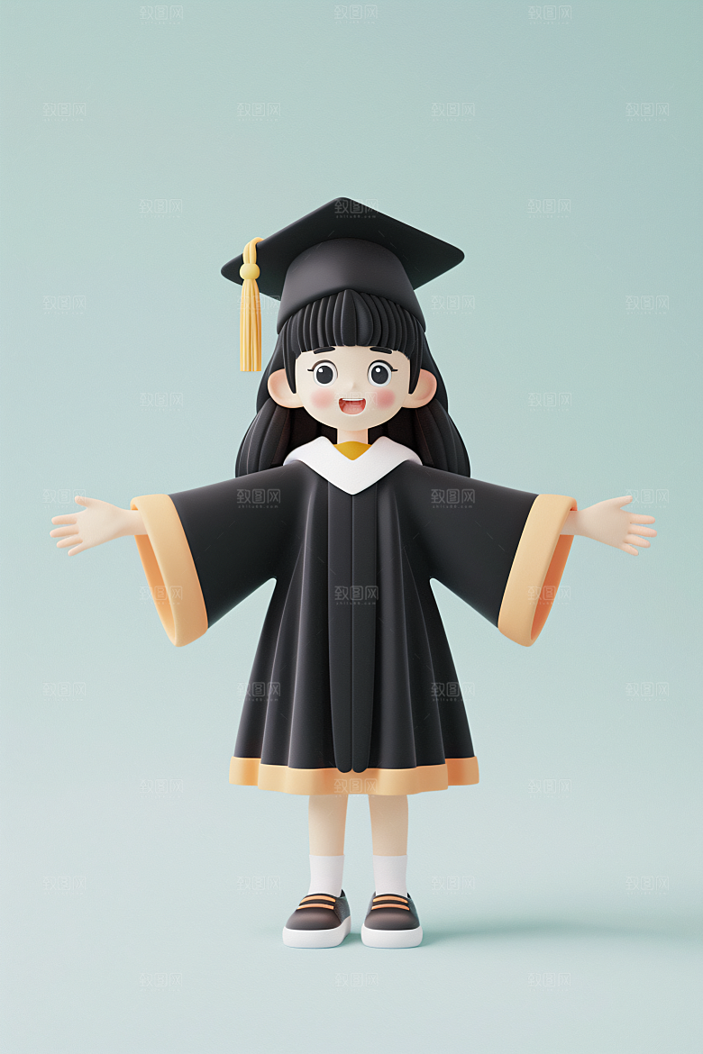 3D毕业生学生立体模型