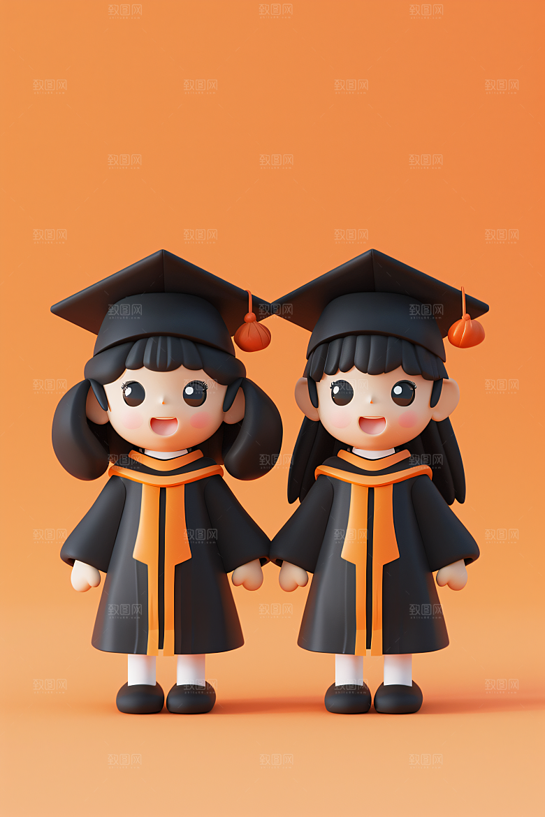 3D毕业生学生立体模型