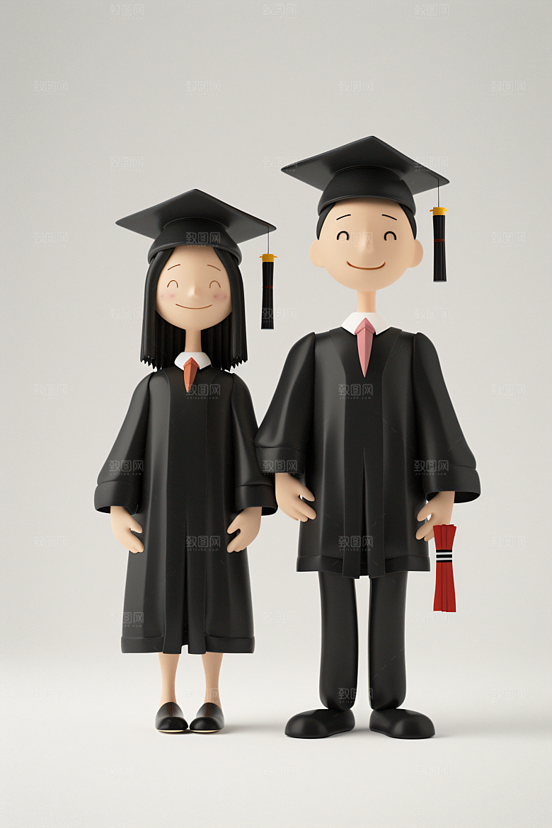 3D毕业生学生全身照模型