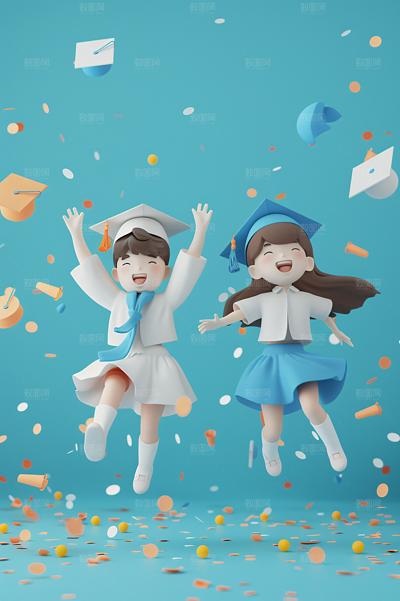 3D毕业生全身照高清模型