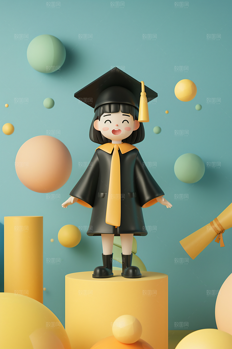 3D毕业生形象全身照模型