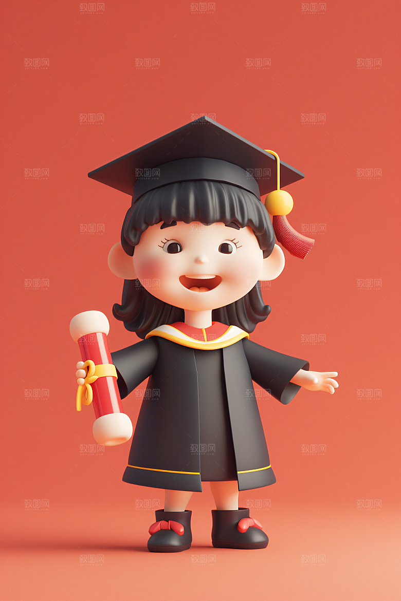 3D毕业生学生高清模型