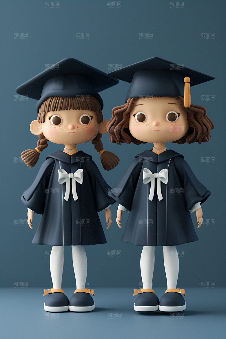 3D毕业生学生高清模型