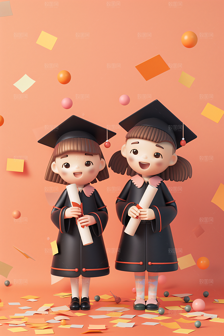 3D毕业生C4D肖像模型