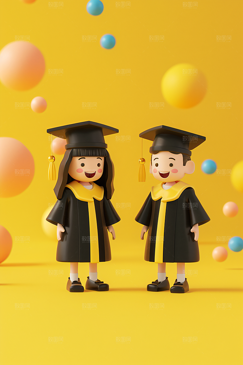 3D毕业生C4D肖像模型