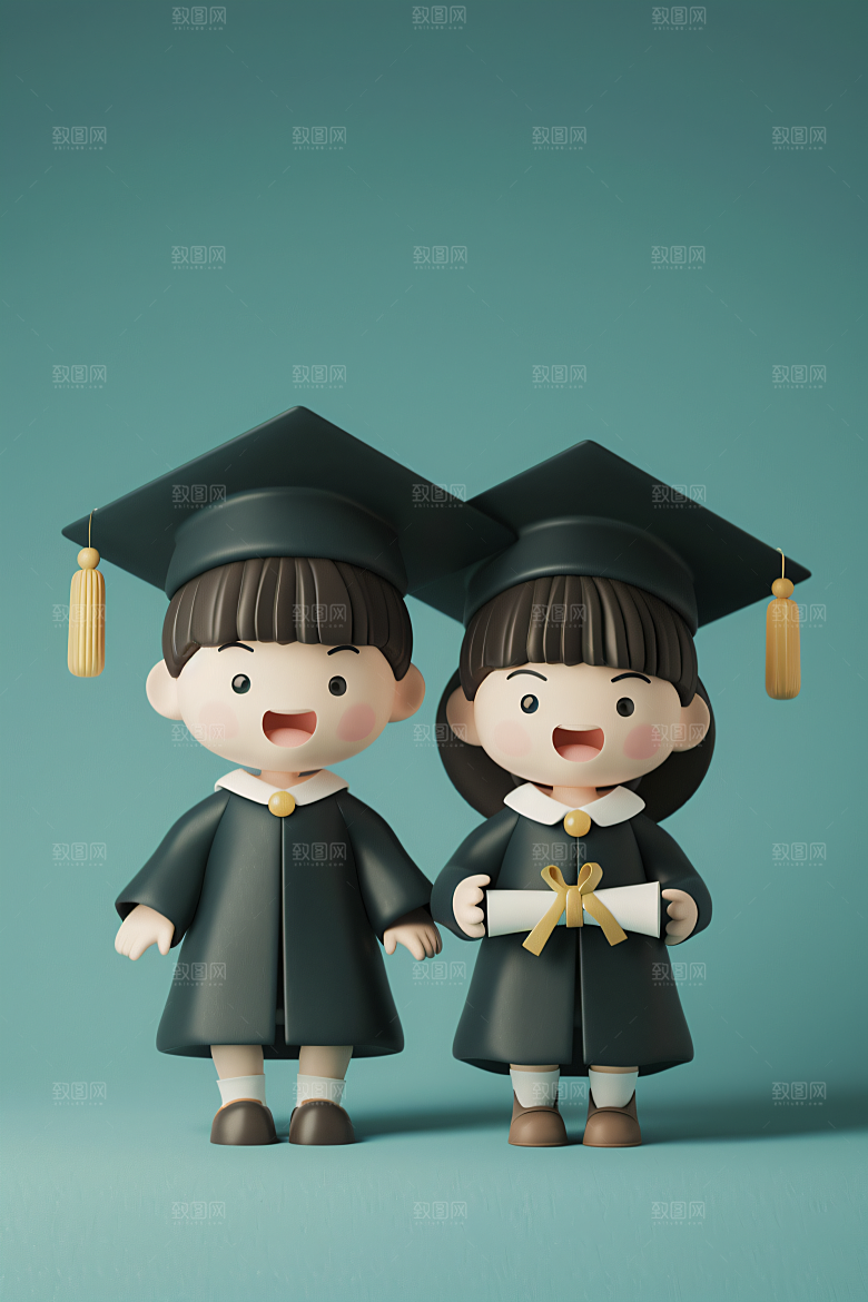 3D毕业生C4D粘土人模型