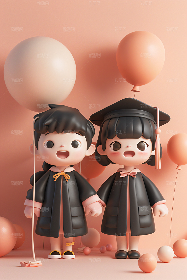 3D毕业生人物全身照模型