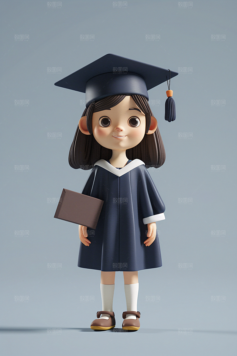 3D毕业生学生立体模型