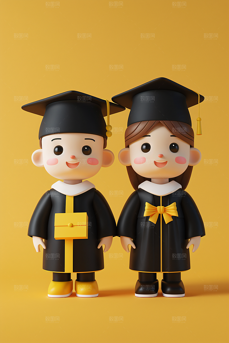 3D毕业生学生高清模型