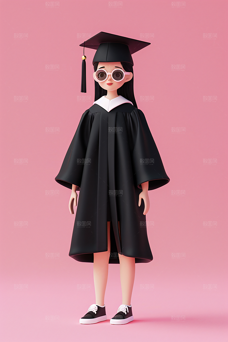 3D毕业生学生形象模型