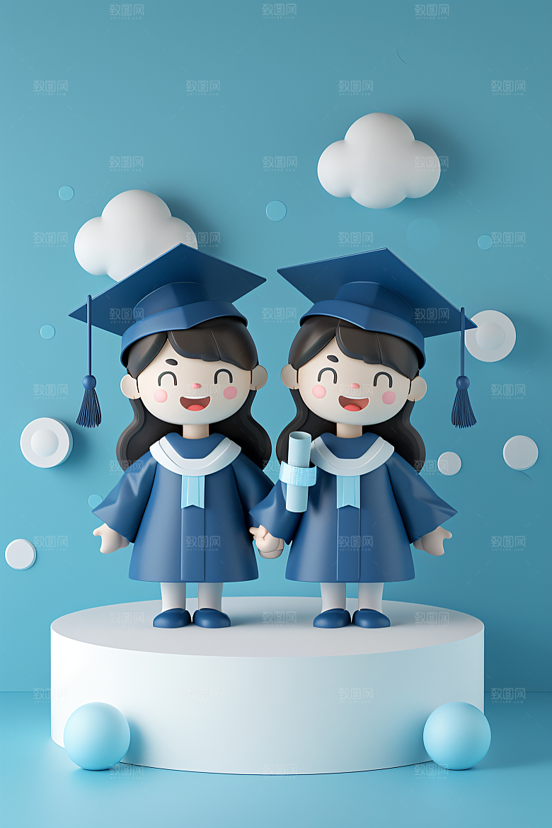 3D毕业生学生高清模型