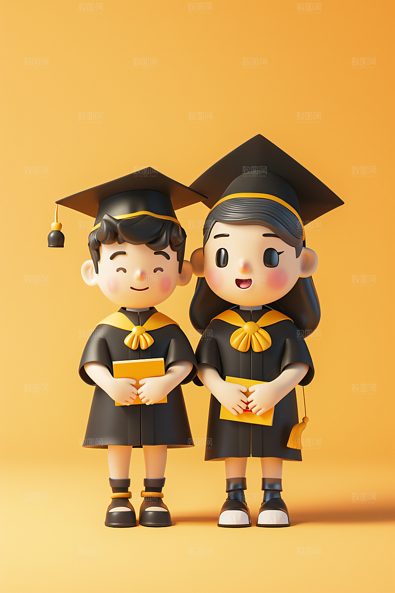 3D毕业生肖像人物模型