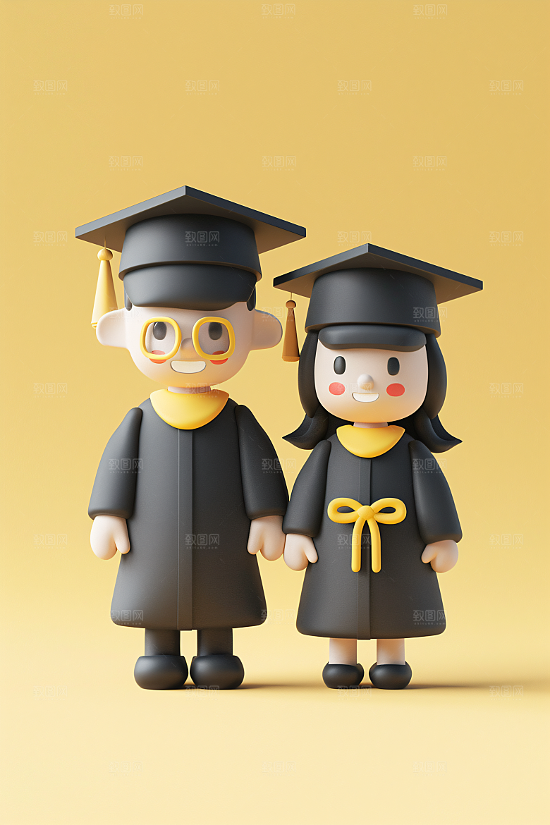 3D毕业生学生形象模型