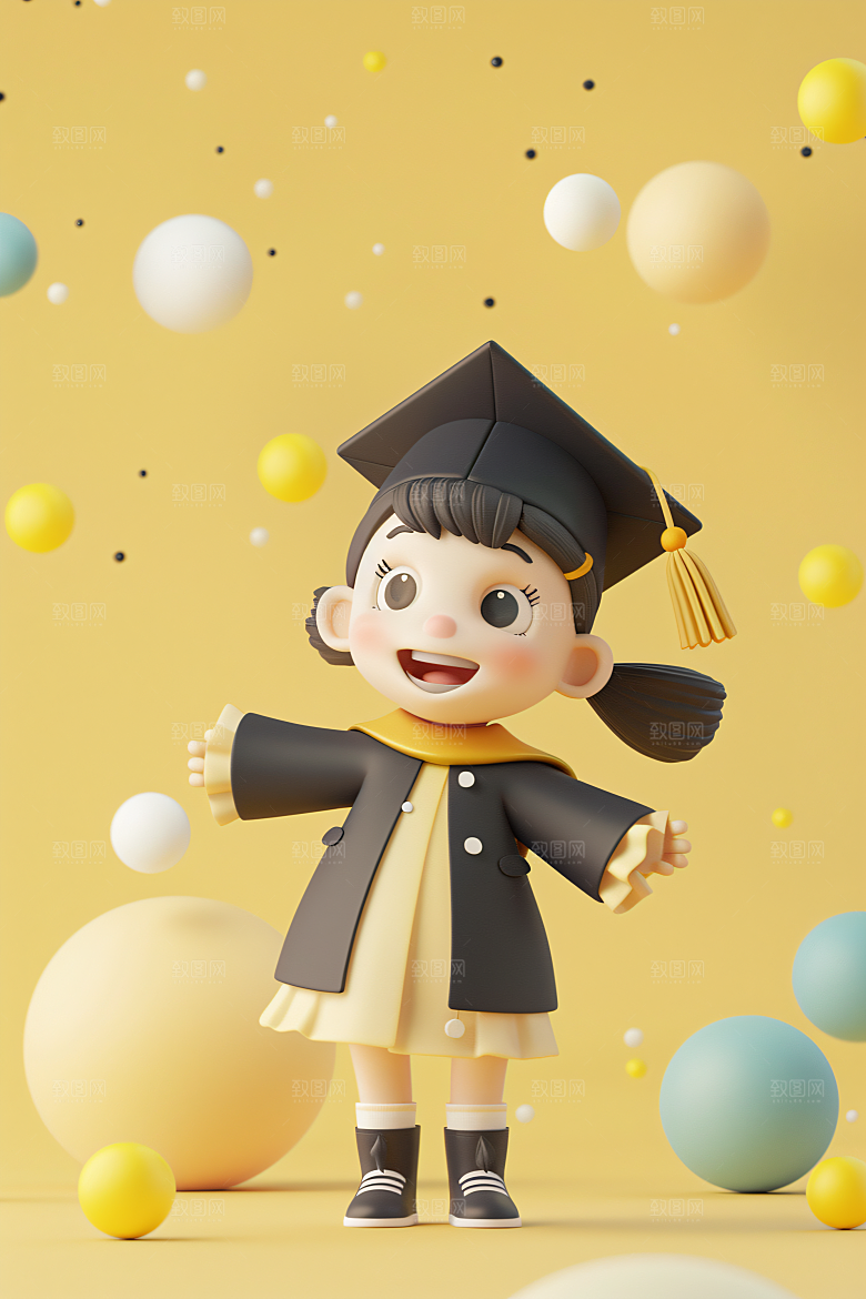 3D毕业生高清肖像模型