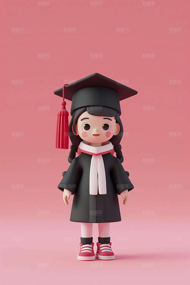 3D毕业生学生毕业季模型