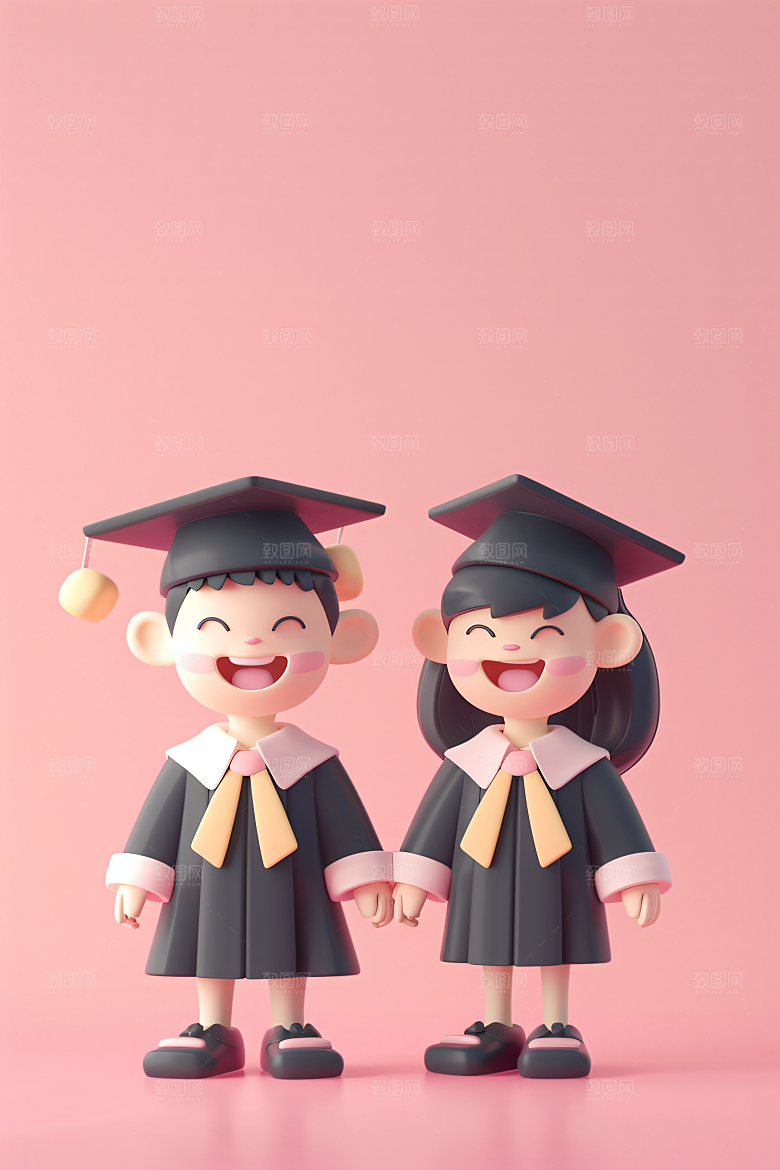 3D毕业生学生肖像模型