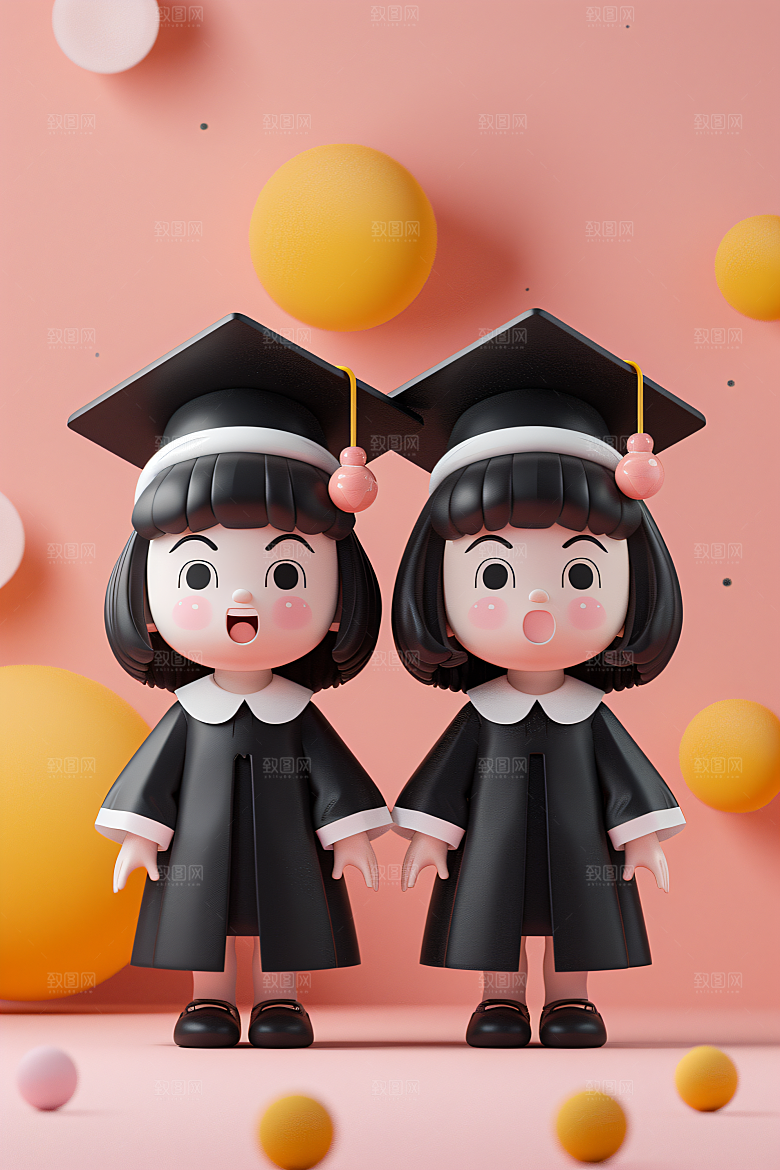 3D毕业生学生高清模型