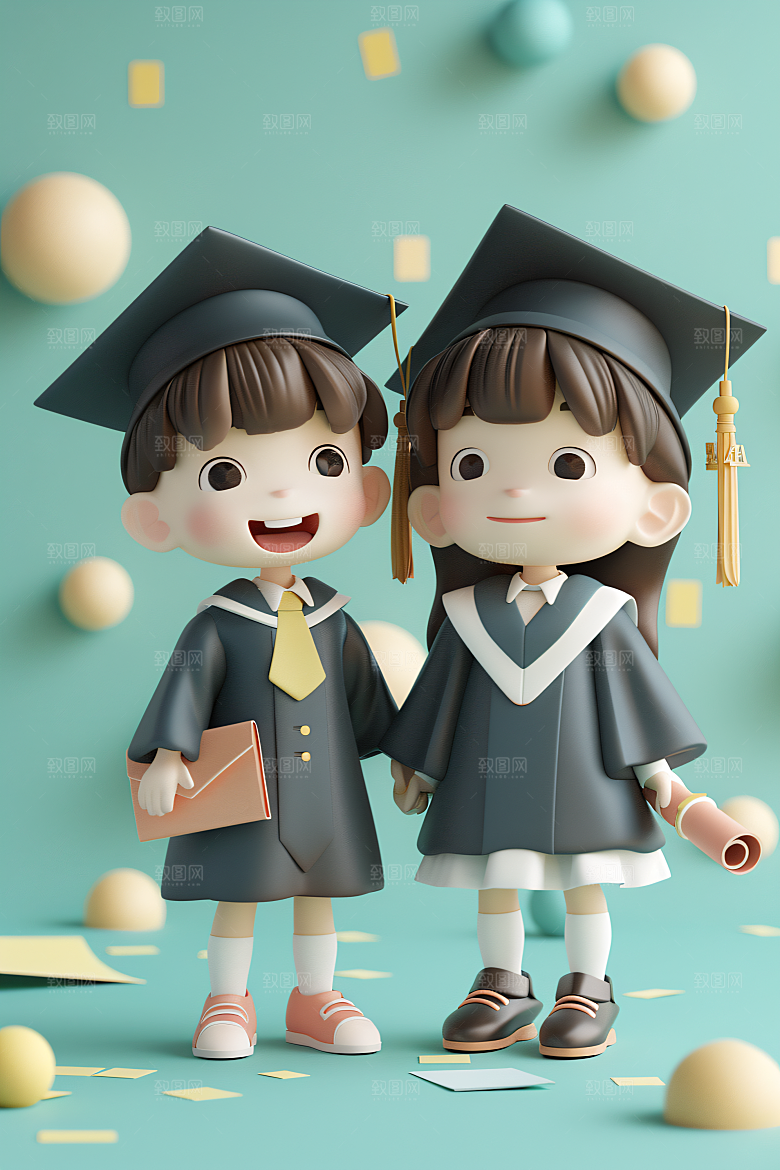 3D毕业生肖像立体模型