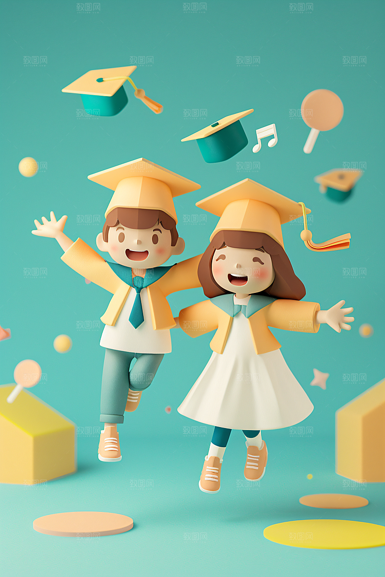 3D毕业生毕业季肖像模型