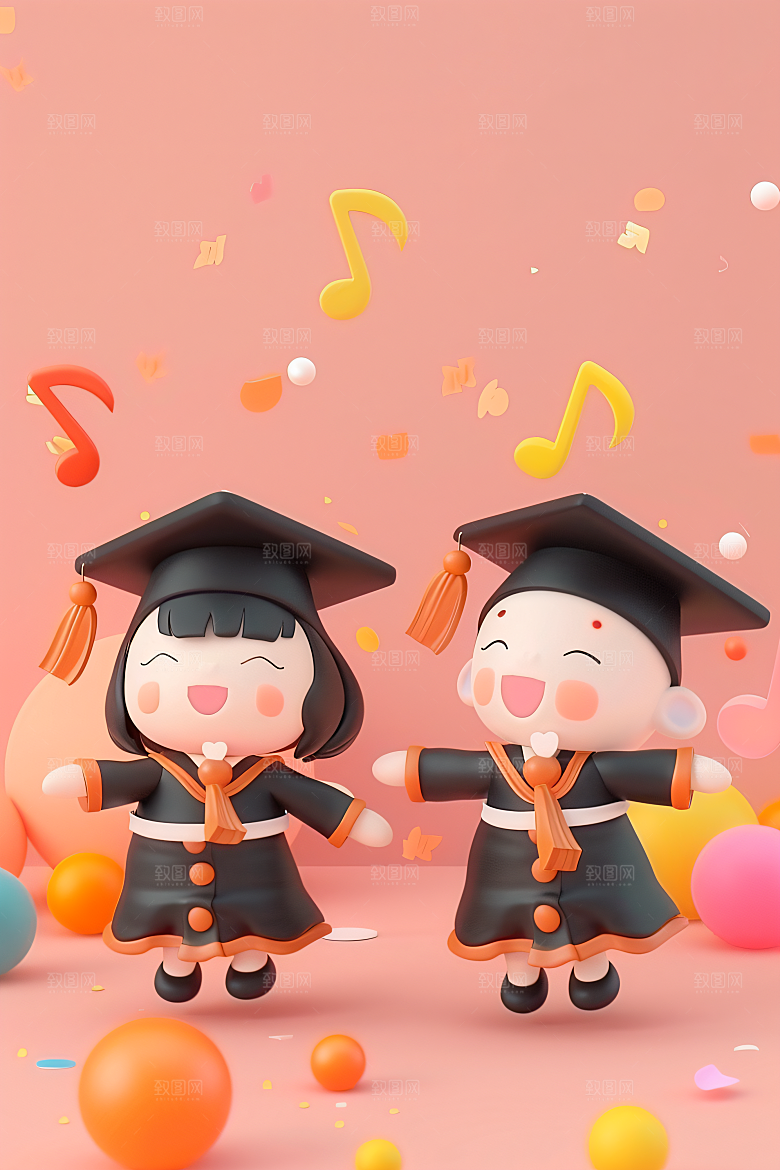 3D毕业生学生肖像模型