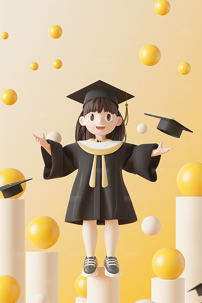 3D毕业生C4D高清模型