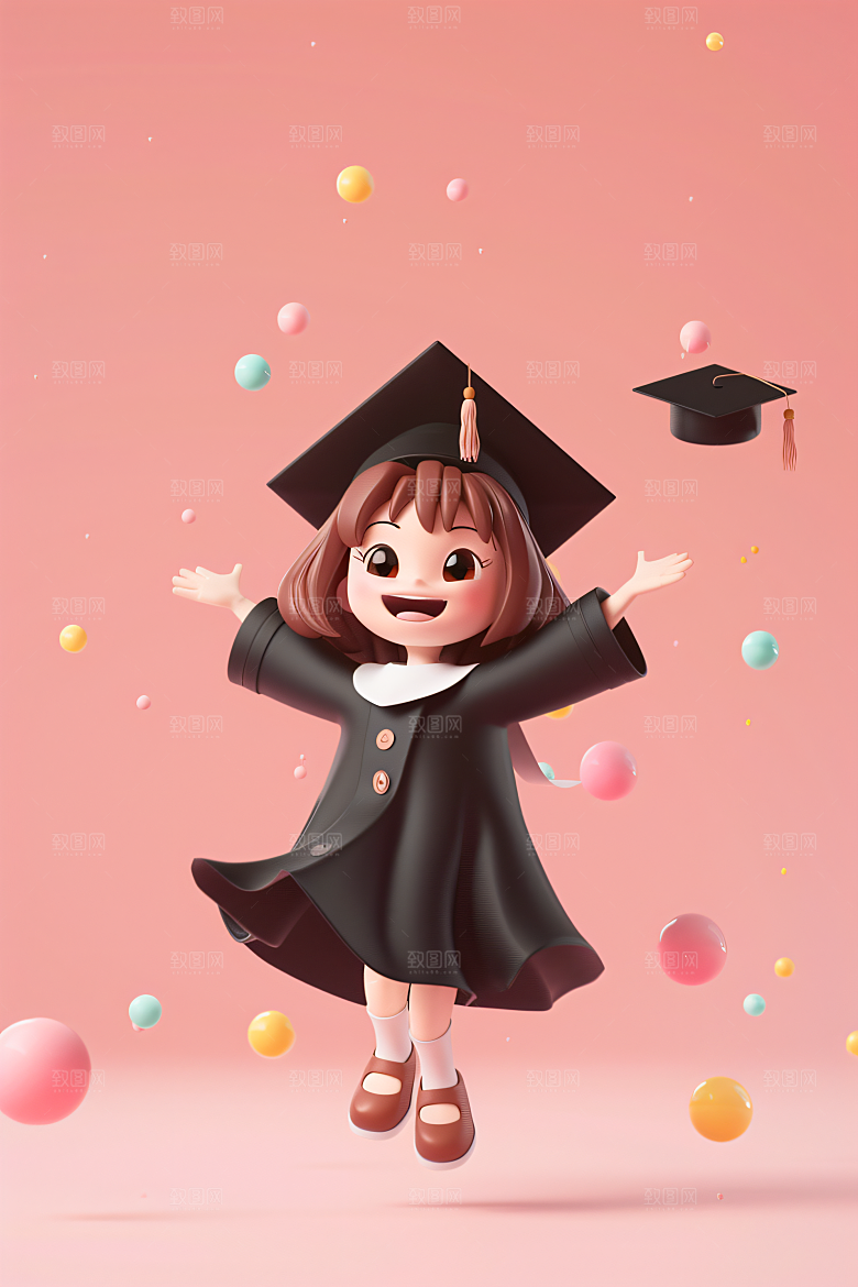 3D毕业生全身照高清模型