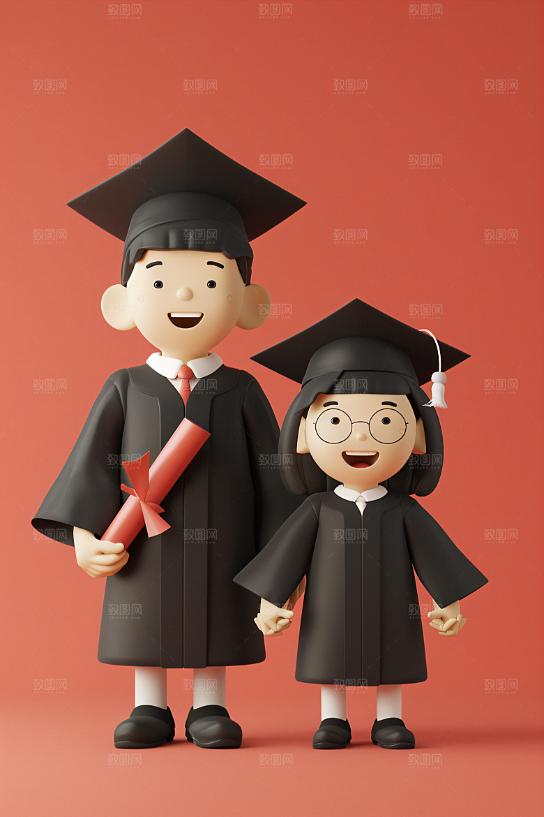 3D毕业生学生高清模型