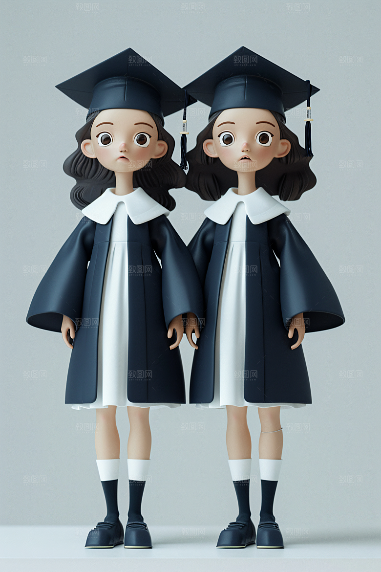 3D毕业生立体毕业季模型