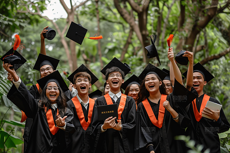 毕业季毕业典礼学士服摄影图