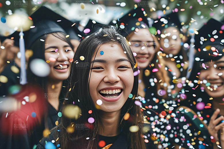 毕业证书学校学生摄影图