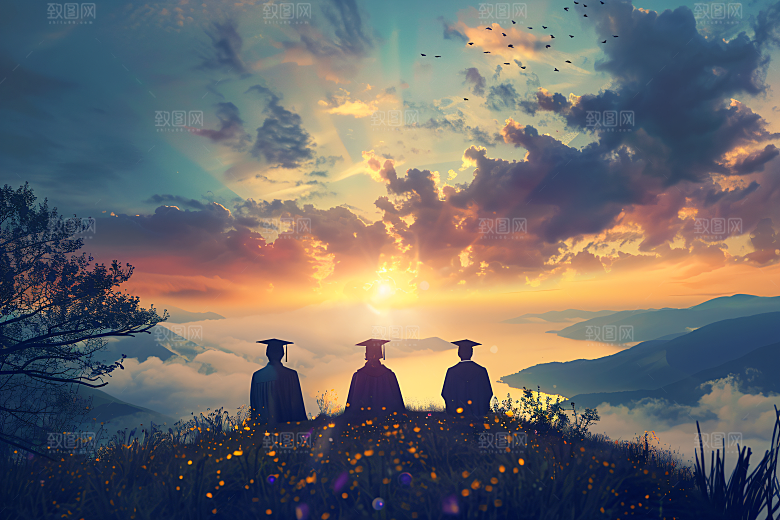 毕业证书阔别校园自然摄影图