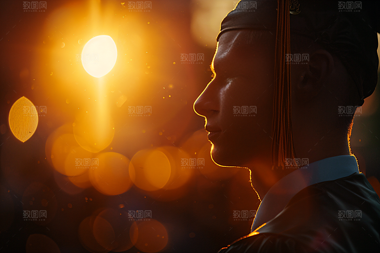 毕业证书清新学生摄影图