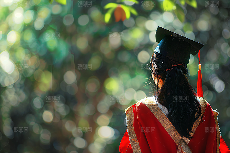 毕业证书清新学生摄影图