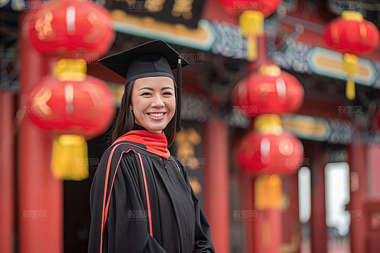 毕业证书清新学生摄影图