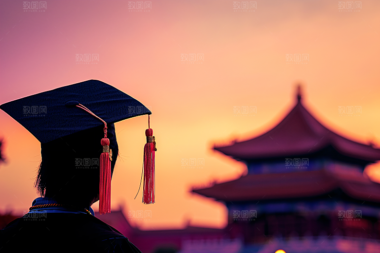 毕业证书学生六月摄影图