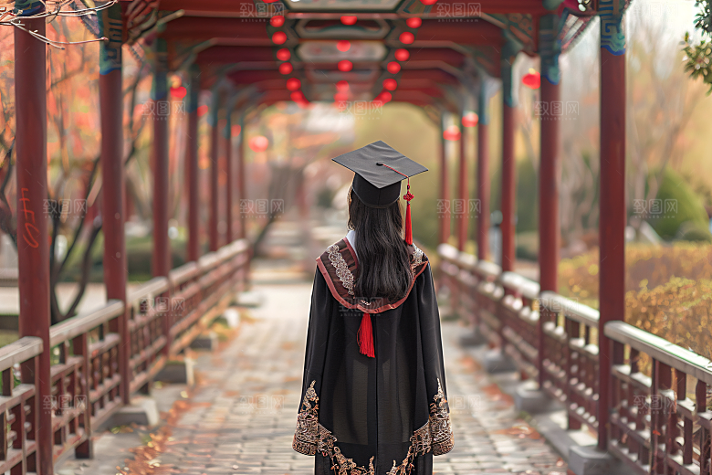 毕业证书阔别校园学生摄影图