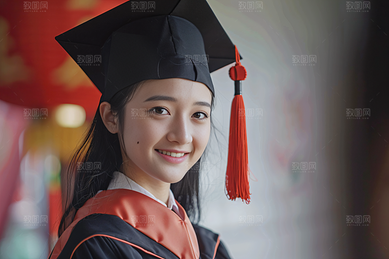 毕业证书高清学生摄影图