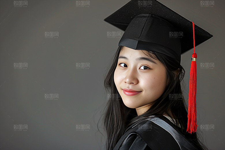 毕业证书学生清新摄影图