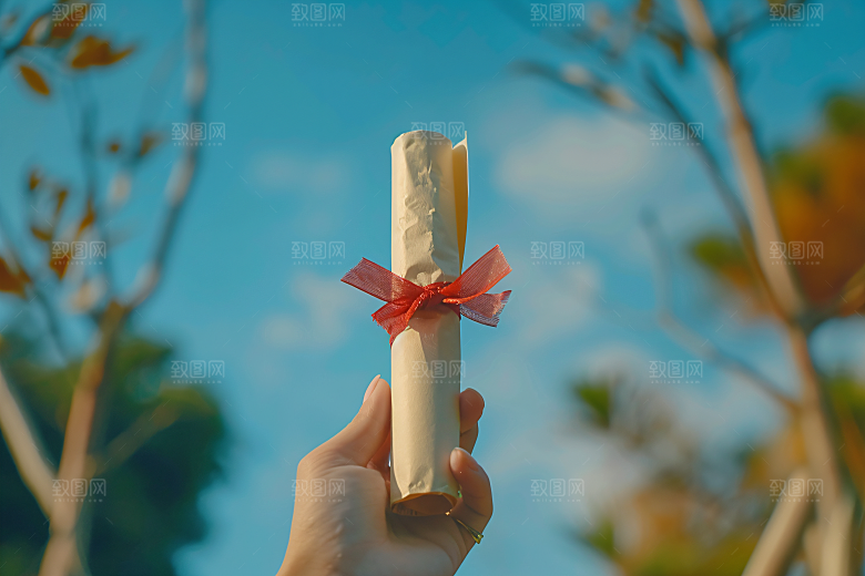 毕业证书清新阔别校园摄影图