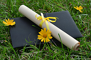 毕业证书六月学生摄影图