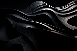 黑色波浪抽象底纹背景图