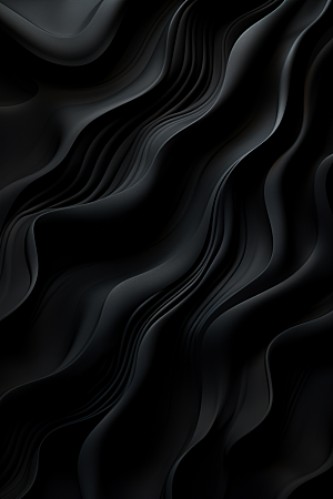 黑色波浪抽象丝滑背景图