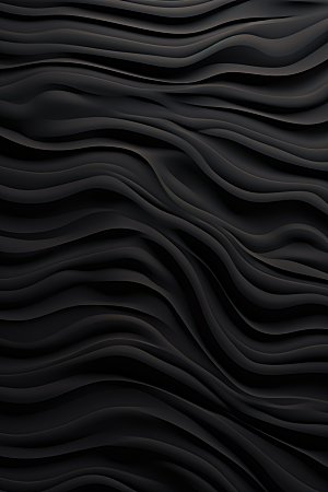 黑色波浪质感石膏雕线背景图