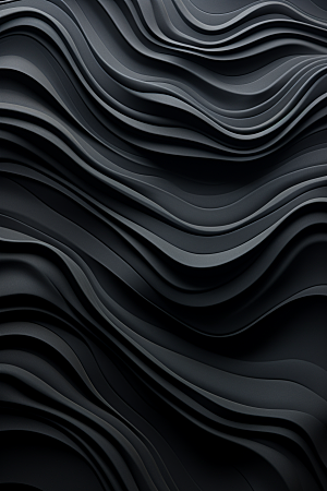 黑色波浪干净抽象背景图