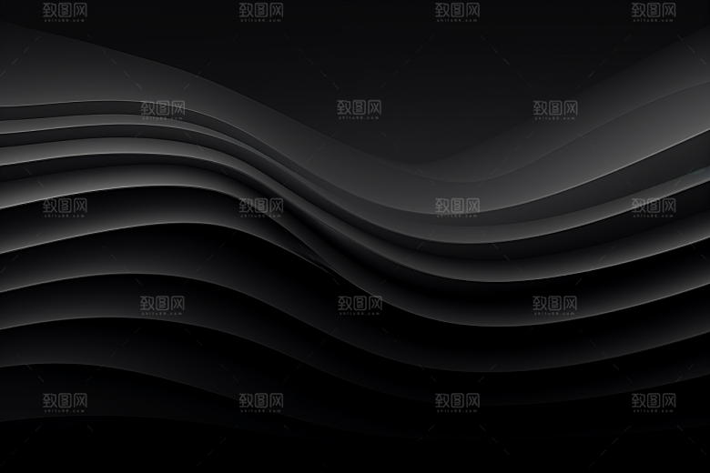 黑色波浪石膏雕线纸纹背景图