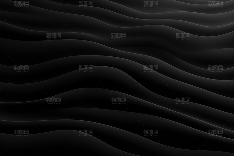 黑色波浪肌理立体背景图