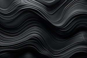 黑色波浪丝滑抽象背景图