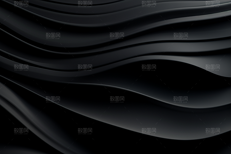 黑色波浪底纹立体背景图